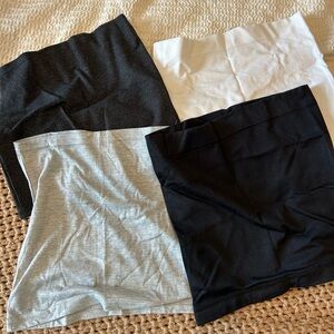 Set of Four Maternity Belly Bands in Black, White, and Gray (2)